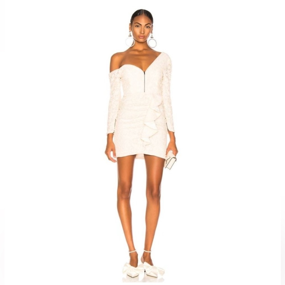 SELF-PORTRAIT Sequin Ruffle Mini Dress US 8